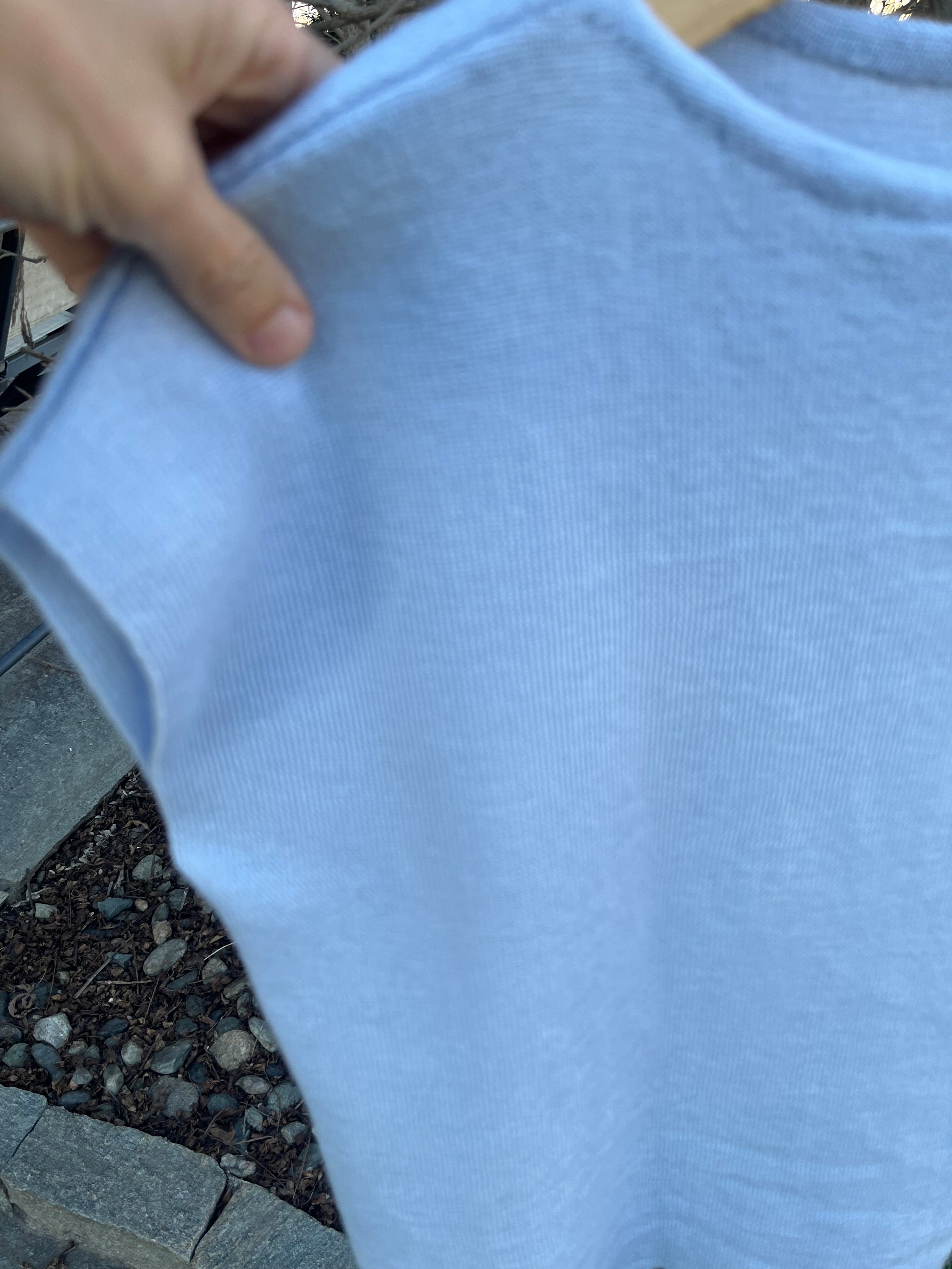Smanicato azzurro pura lana